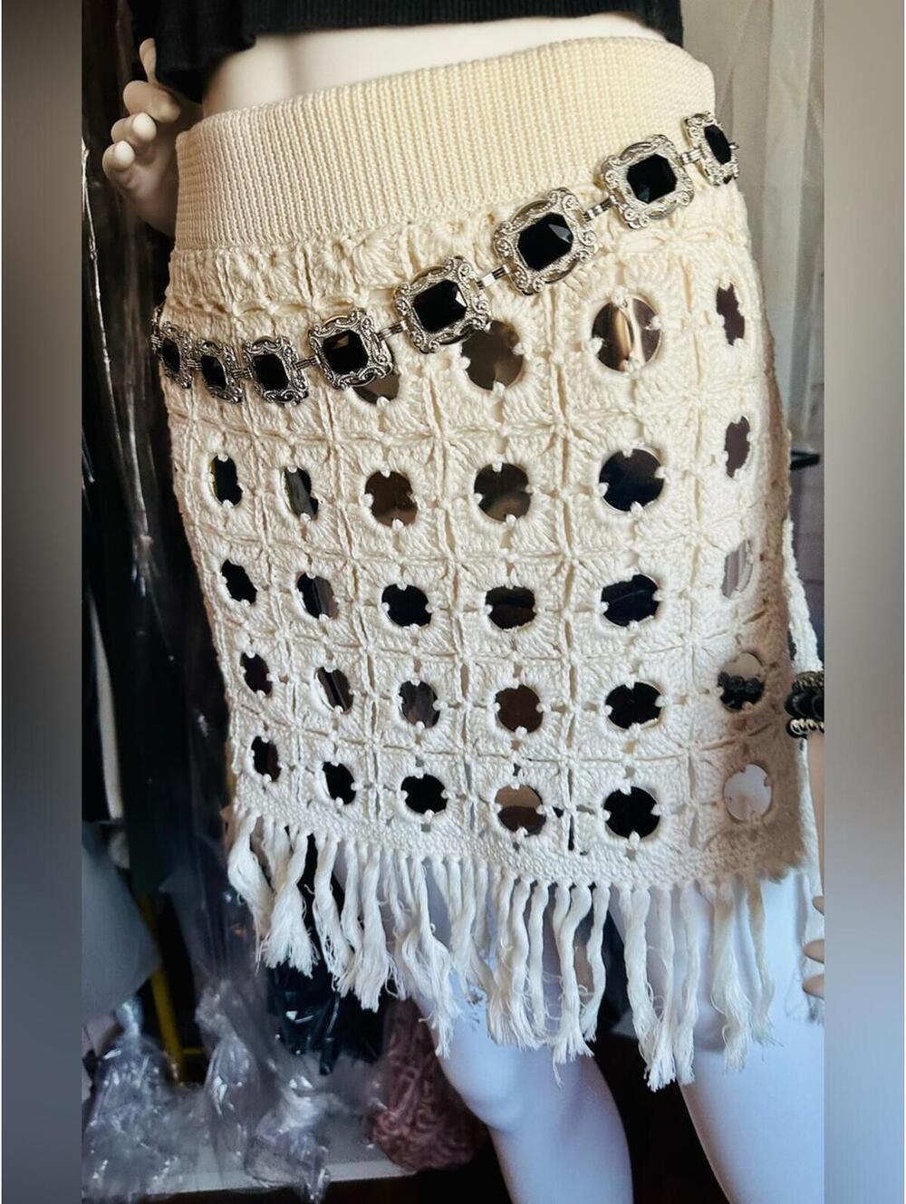 Le Superbe Gypset Crochet Mirrored Mini Skirt - Picture 5 of 9